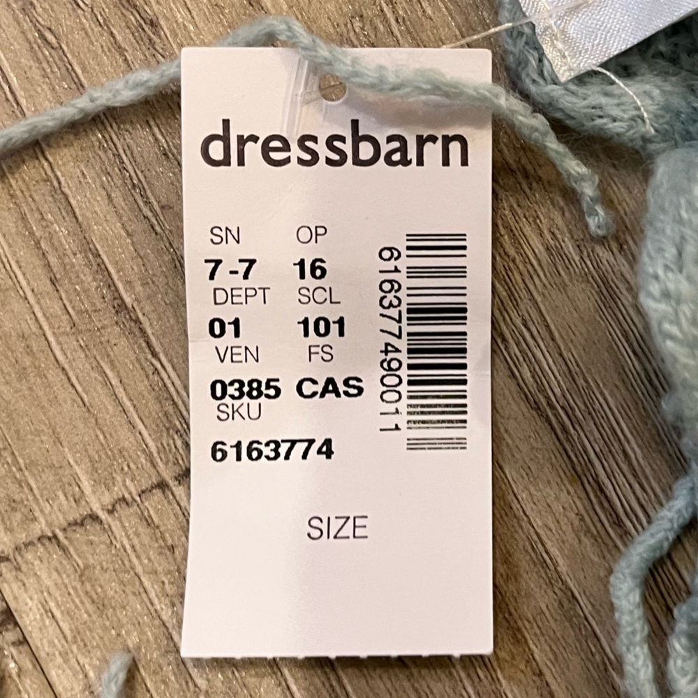 NWT Dressbarn Light Blue Knit Shawl - Picture 6 of 14